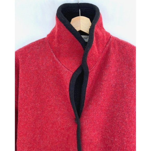 Jacquard Du Monde Sz L Knit Wool Blend Jacket Fleece Liner Floral Made in France - Picture 3 of 13